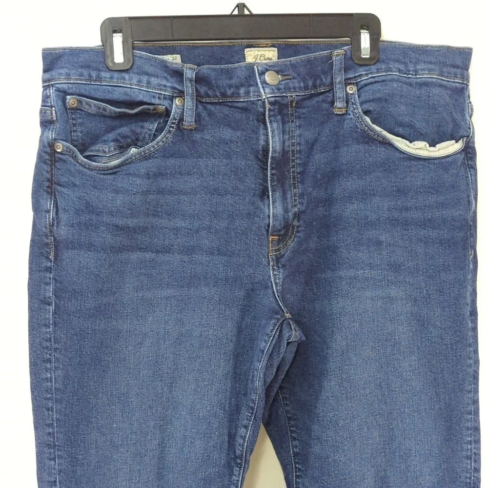 J. Crew Medium Wash Blue Cotton Blend‎ Slim Fit Straight Leg Jeans Size W36 L32